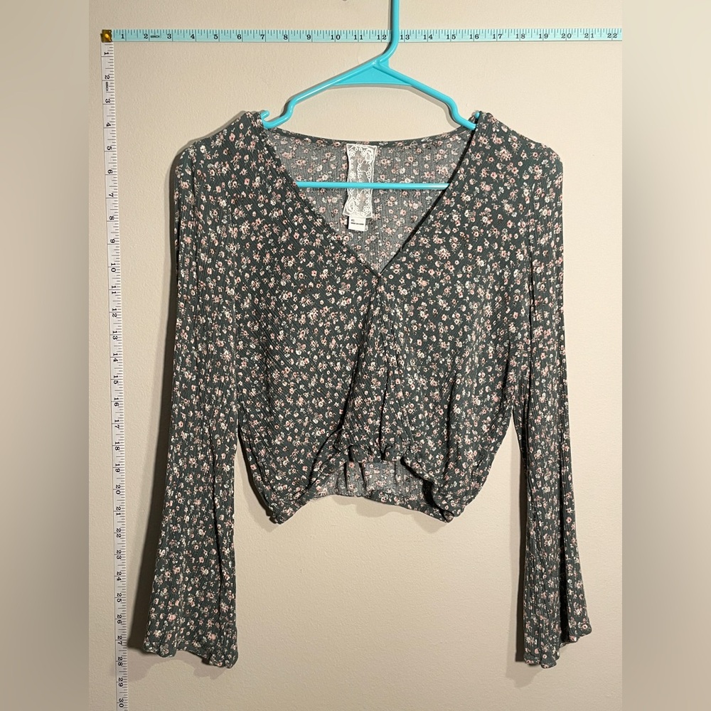 Sadie & Sage Floral Blouse with Bell Sleeves